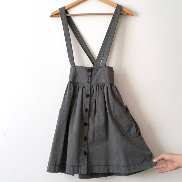 Skirtall Skirt with Straps Supenders Button Down - Picture 3 of 4